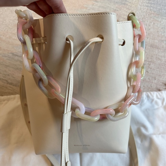 Mansur Gavriel Twist Leather Bucket Bag with Resin Chain - Picture 10 of 13